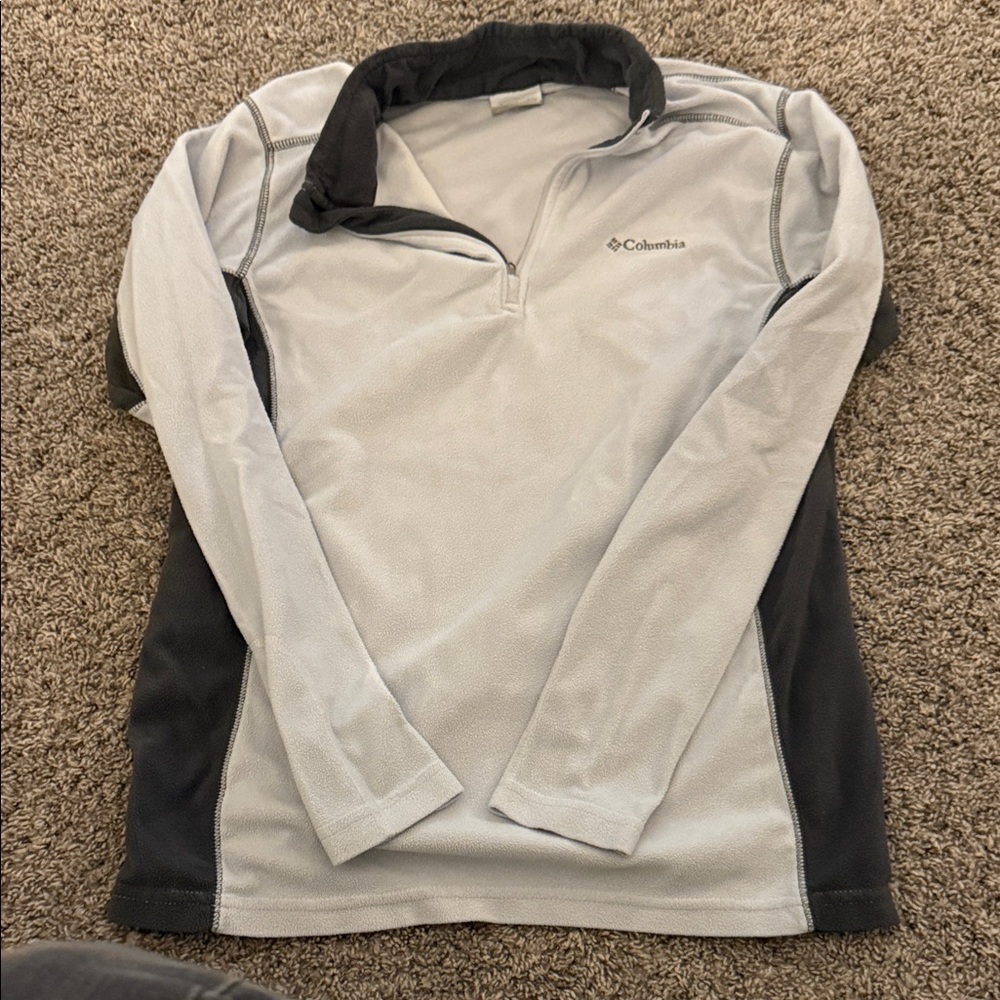 Columbia Light Gray and Black Half-Zip Pullover